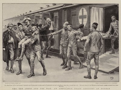 The Red Cross and the War, an Ambulance Train Arriving at Durban by Frank Dadd